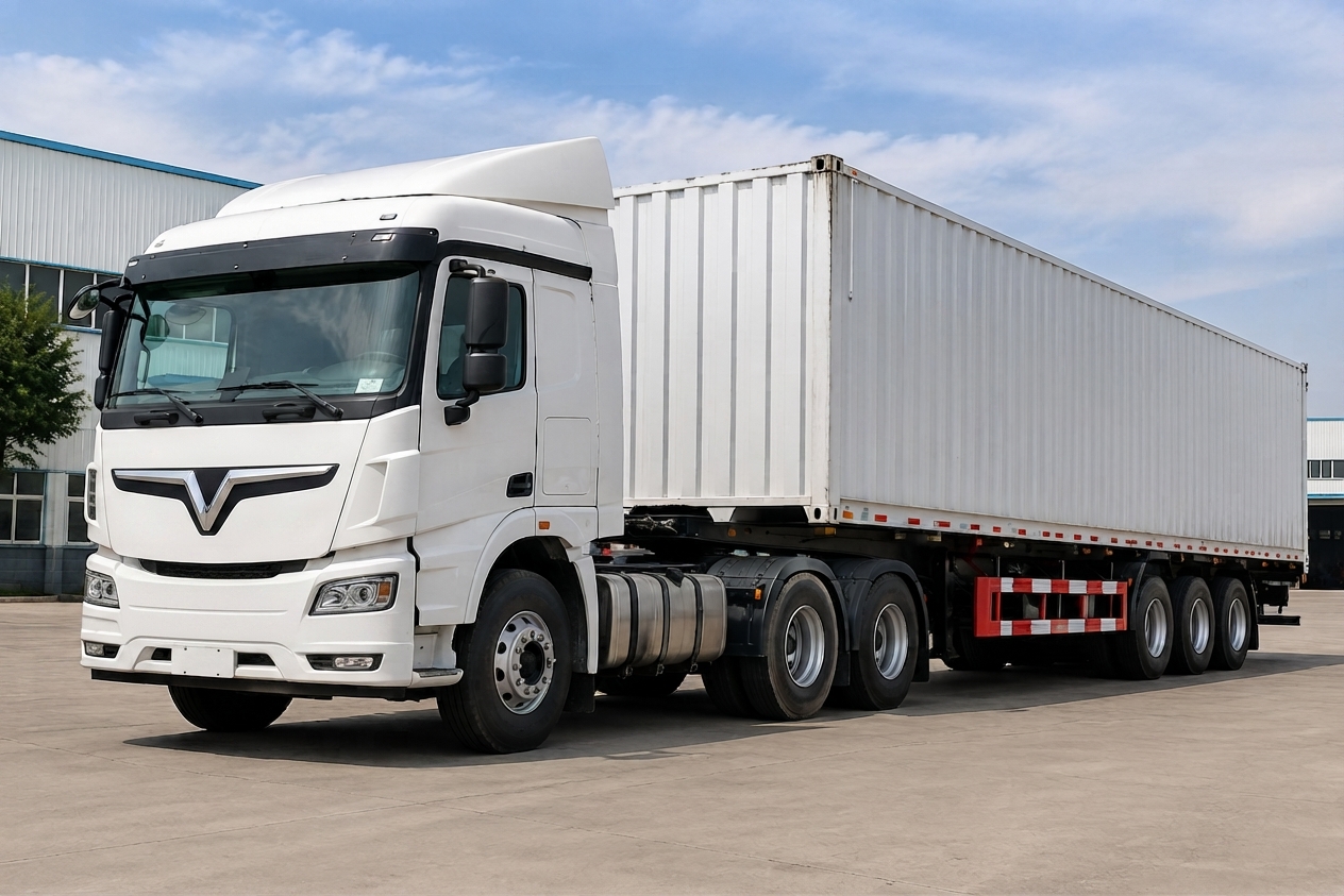 Heavy-duty semi-trailer compatible with XJL-125 trailer guide arm